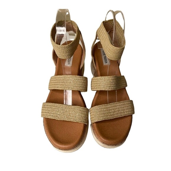 Steve Madden Bandi Platform Wedge Comfort Sandal Women's Size 9.5 Tan 23431 - Picture 3 of 9